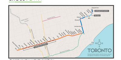 Kart av Toronto t-bane linje 5 Eglinton