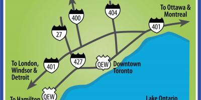 Kart av Toronto veier