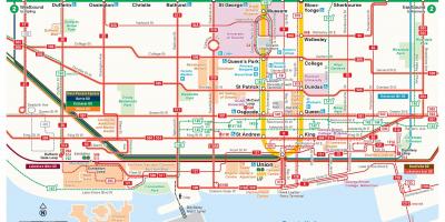 Kart av TTC-downtown