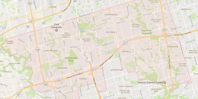 Kart av Uptown Toronto-området i Toronto