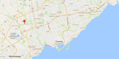Kart over Vest-Humber-Clairville distriktet Toronto