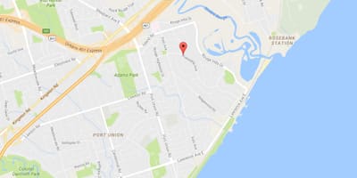 Kart over Vest-Rouge-området i Toronto