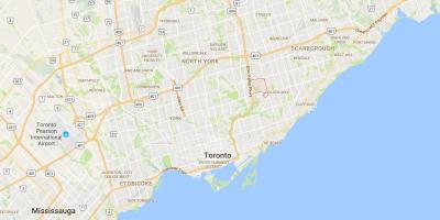 Kart over Victoria Landsbyen distriktet Toronto