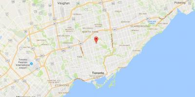 Kart over Wanless Park district i Toronto