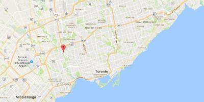 Kart av Weston-distriktet Toronto