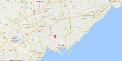 Kart av Wychwood Park-distriktet Toronto