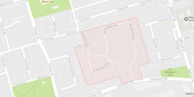 Kart av Wychwood Park-området i Toronto