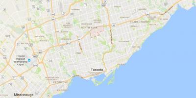 Kart av York Mills-distriktet Toronto
