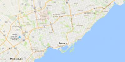 Kart av York University Heights-distriktet Toronto