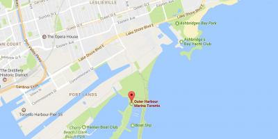 Kart over Ytre harbour marina Toronto