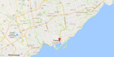 Kart over Øst Bayfront-distriktet Toronto